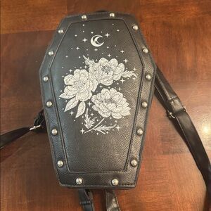 Hot Topic Floral Celestial Coffin Backpack Purse Tote Bag Goth